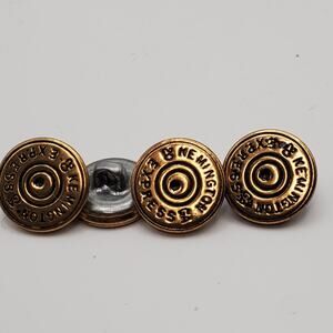 4 Vintage Kemington Express 20 ga Shotgun Shell Brass Buttons Shank Back 5/8"